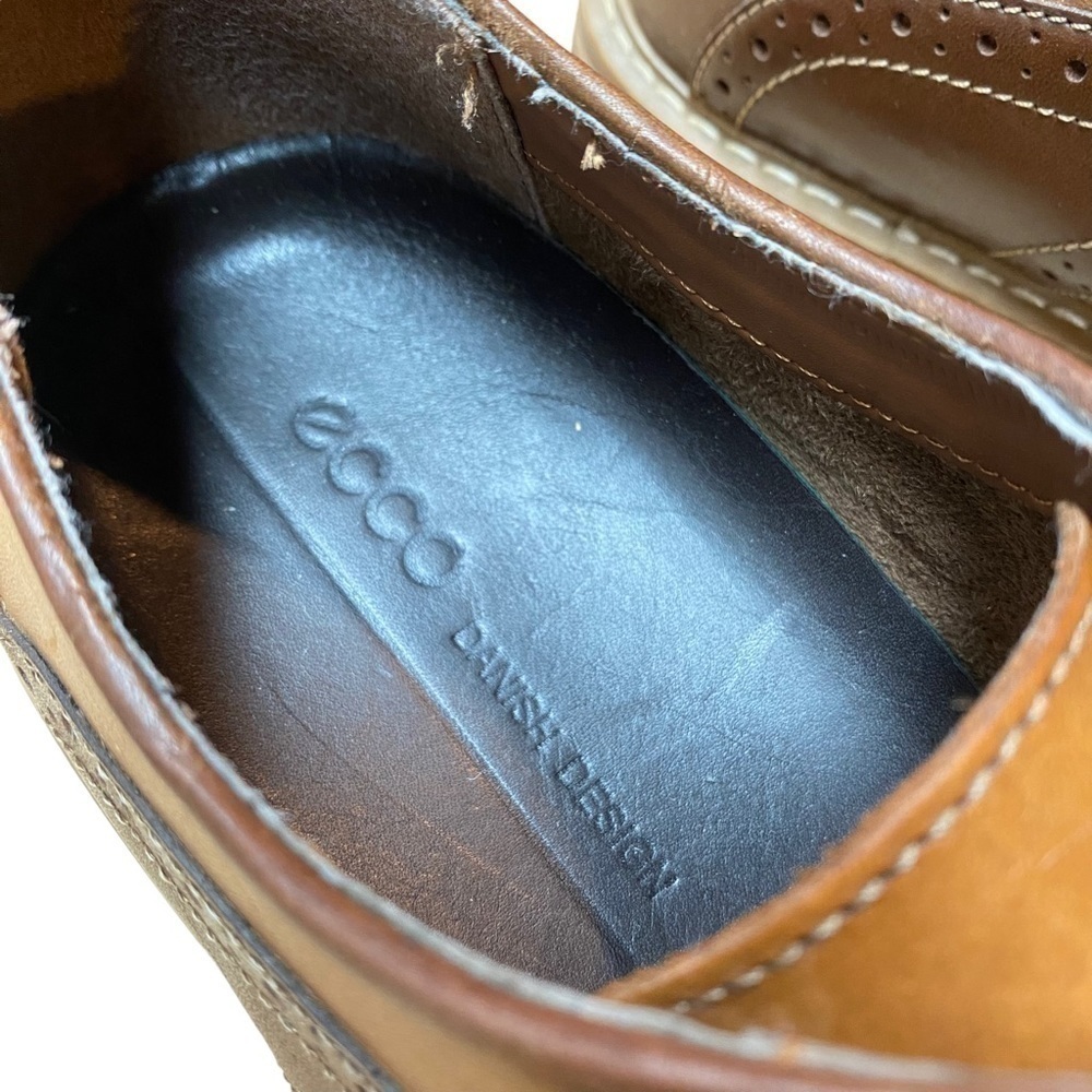 𝅺ecco Saddle shoe with Brogue detail Brown Danish Design - Picture 4 of 13